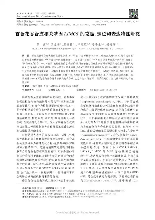 百合花香合成相关基因LiMCS 的克隆、定位和表达特性研究