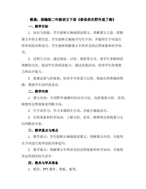部编版二年级语文下册17、要是你在野外迷了路教案