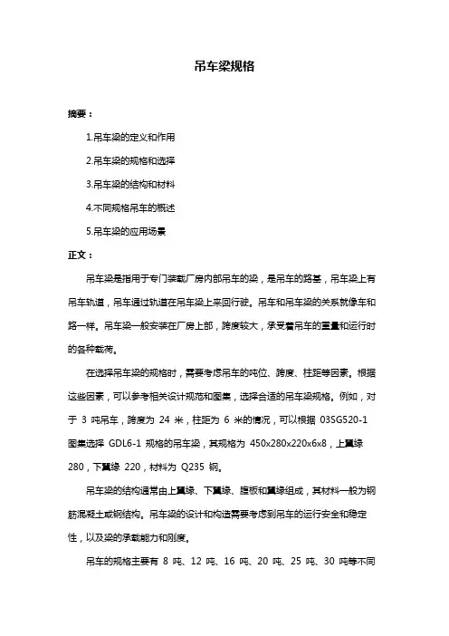吊车梁规格