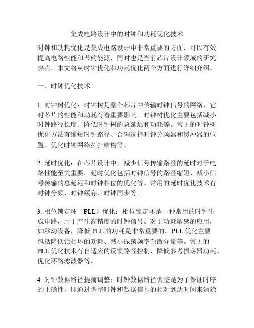 集成电路设计中的时钟和功耗优化技术