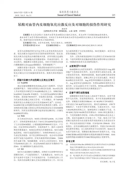 尿酸对血管内皮细胞氧化应激反应及对细胞的损伤作用研究