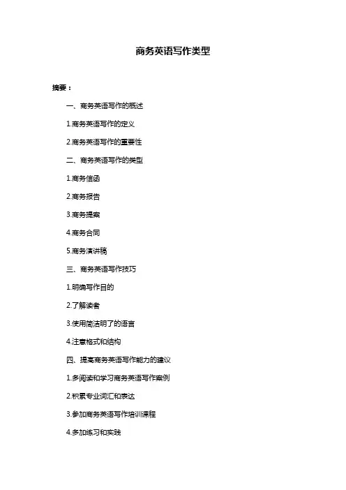 商务英语写作类型