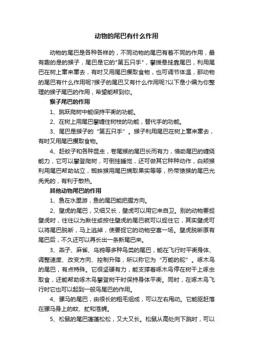 动物的尾巴有什么作用