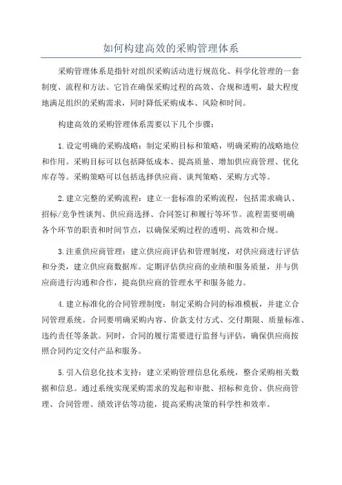 如何构建高效的采购管理体系