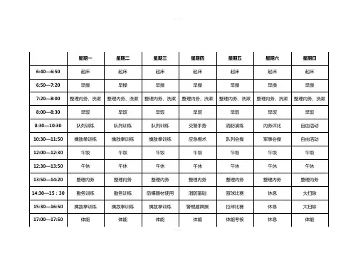 周作息时间安排表