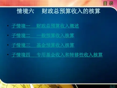 财政总预算收入的核算