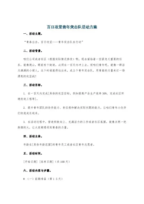 百日攻坚青年突击队活动方案