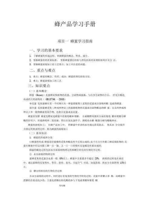 蜂产品学习手册
