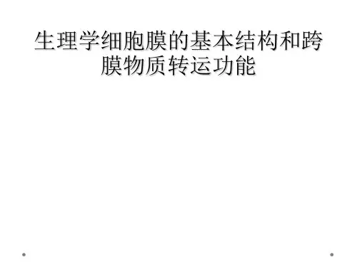 生理学细胞膜的基本结构和跨膜物质转运功能
