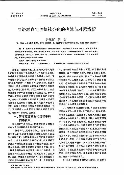 网络对青年道德社会化的挑战与对策浅析