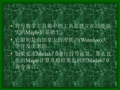 第三讲MATLAB的符号运算