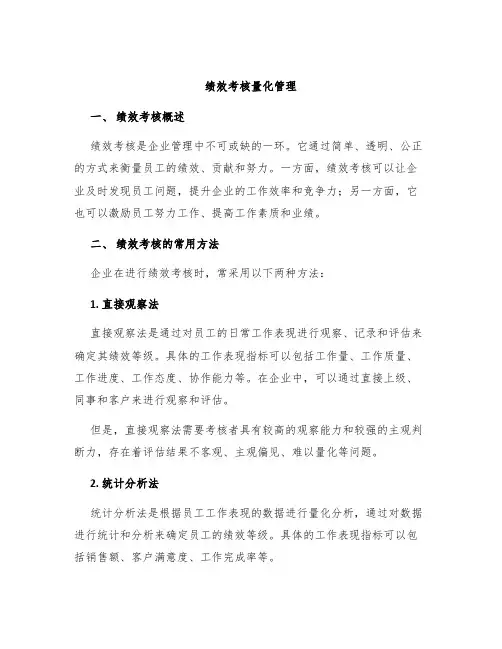 绩效考核量化管理