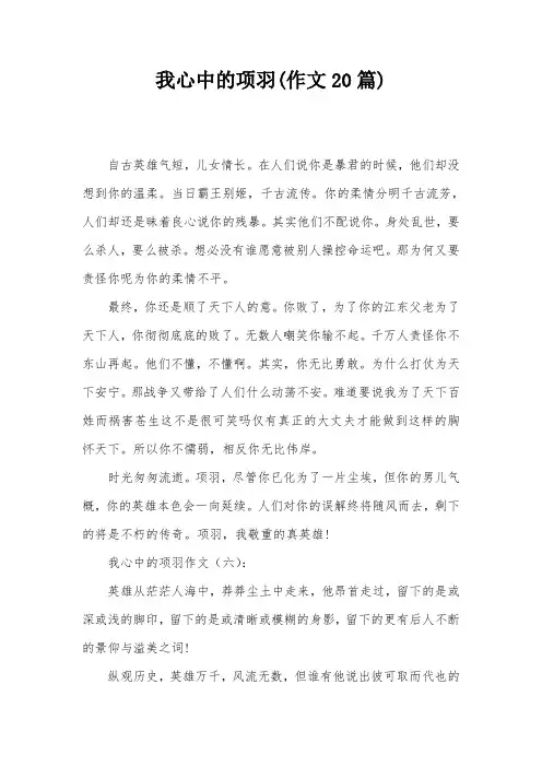 我心中的项羽(作文20篇)
