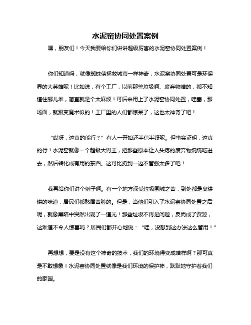 水泥窑协同处置案例