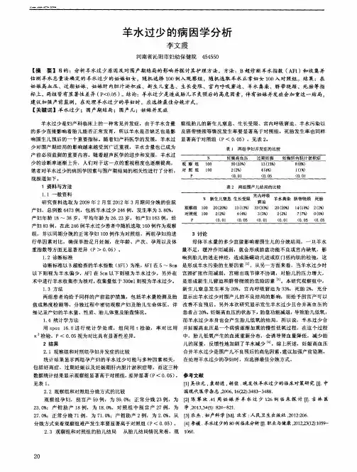 羊水过少的病因学分析