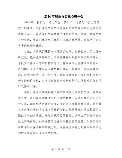 2024年理论与实践心得体会