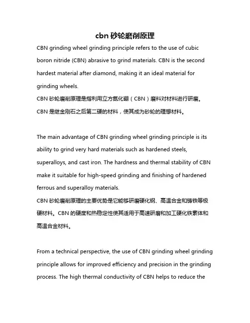 cbn砂轮磨削原理