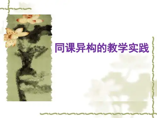 专题讲座《同课异构教学策略》