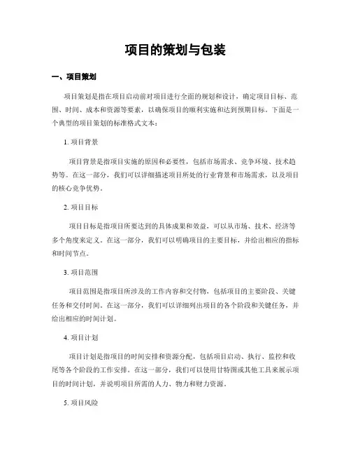 项目的策划与包装