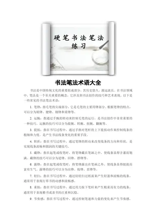 书法笔法术语大全