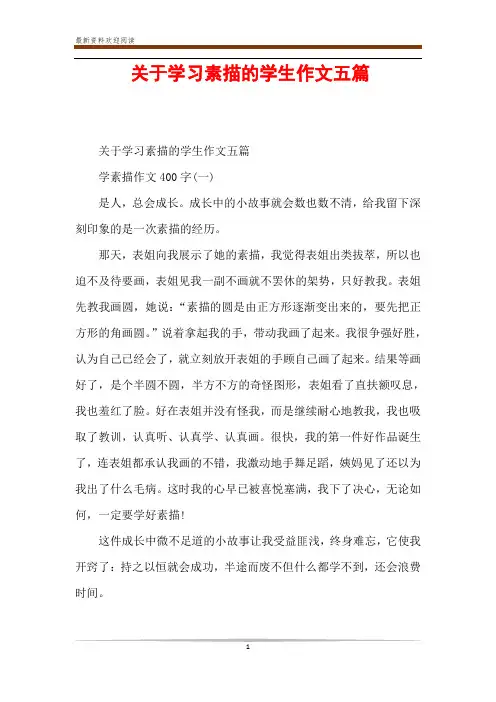 关于学习素描的学生作文五篇