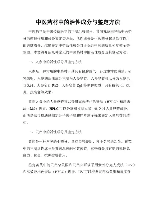 中医药材中的活性成分与鉴定方法