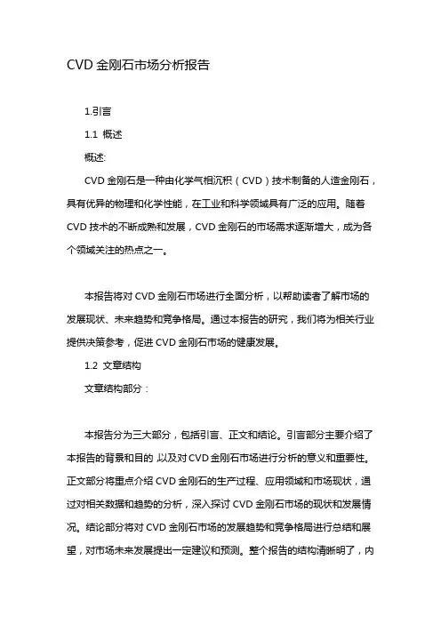 CVD金刚石市场分析报告