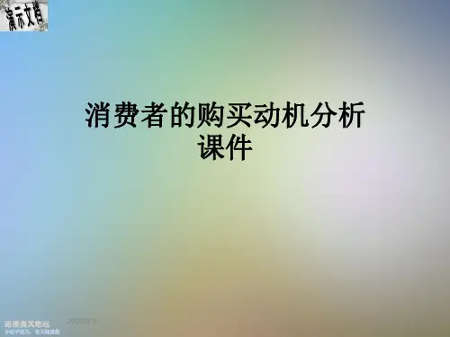 消费者的购买动机分析课件