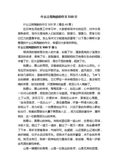 什么让我陶醉的作文500字