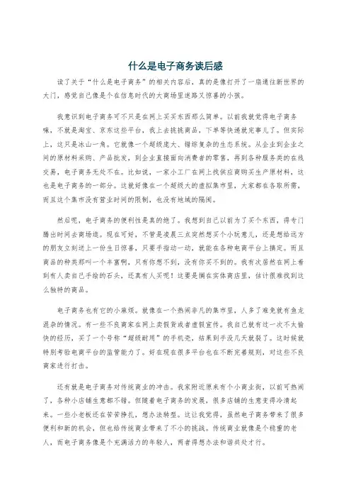 什么是电子商务读后感