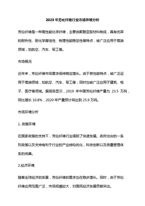 2023年芳纶纤维行业市场环境分析