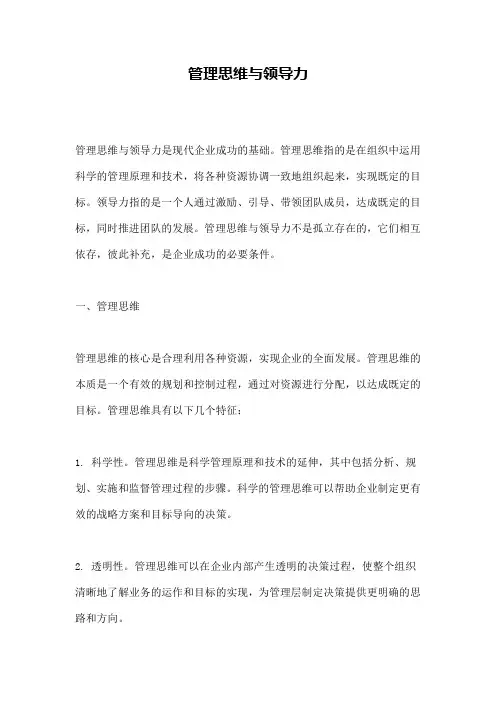 管理思维与领导力
