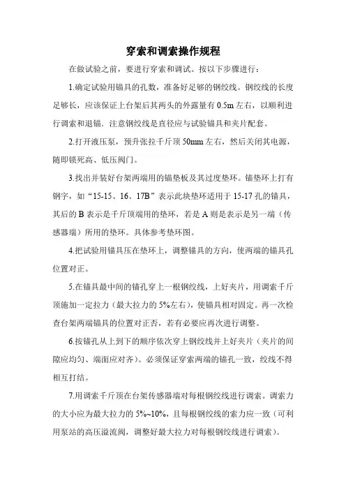 穿索和调索操作规程.