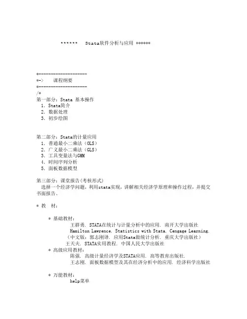 stata 第一讲