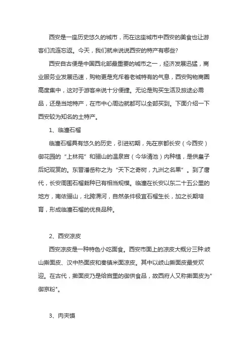 西安特产有哪些