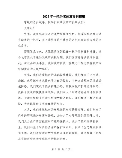 2023年一把手末位发言制精编