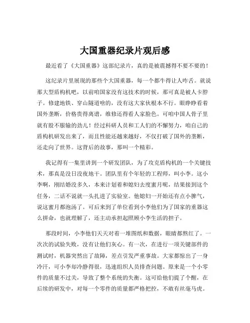 大国重器纪录片观后感