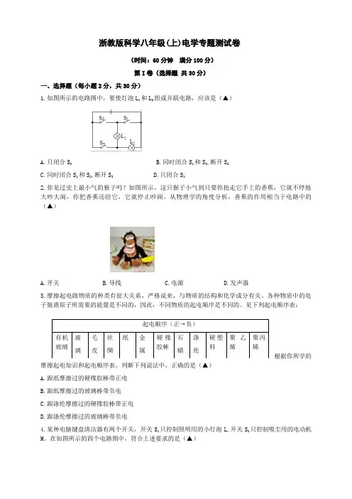 电学专题测试卷(原卷版+解析)