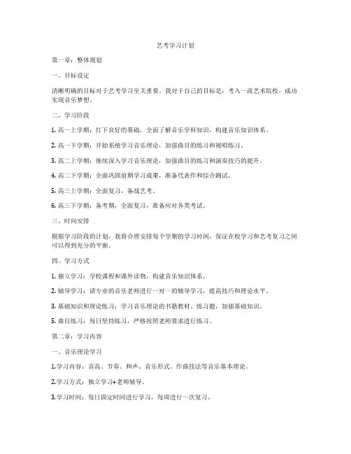 艺考学习计划
