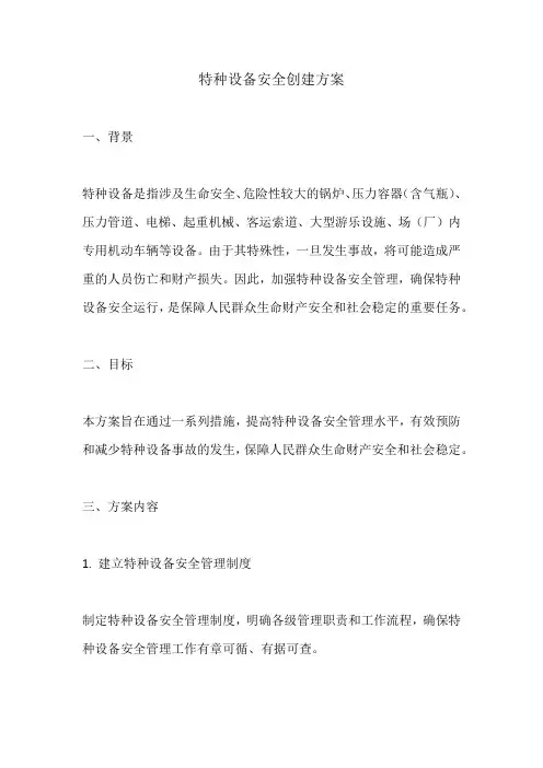 特种设备安全创建方案