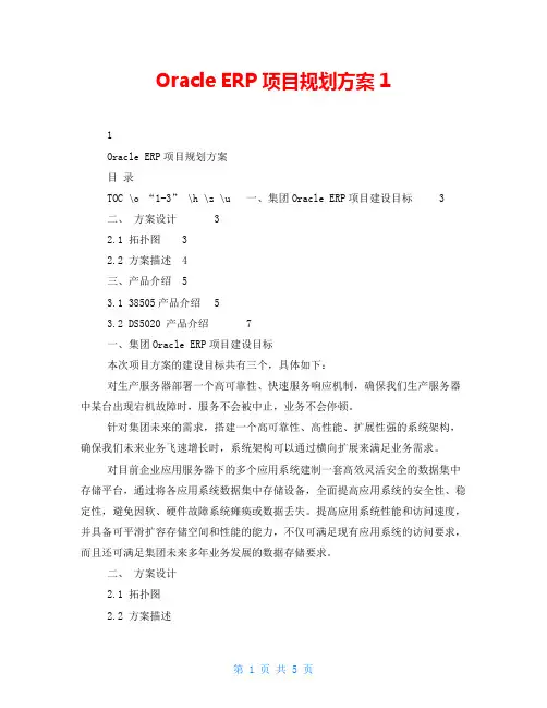 OracleERP项目规划方案1