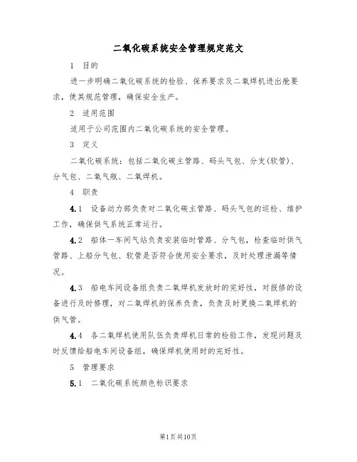 二氧化碳系统安全管理规定范文（3篇）