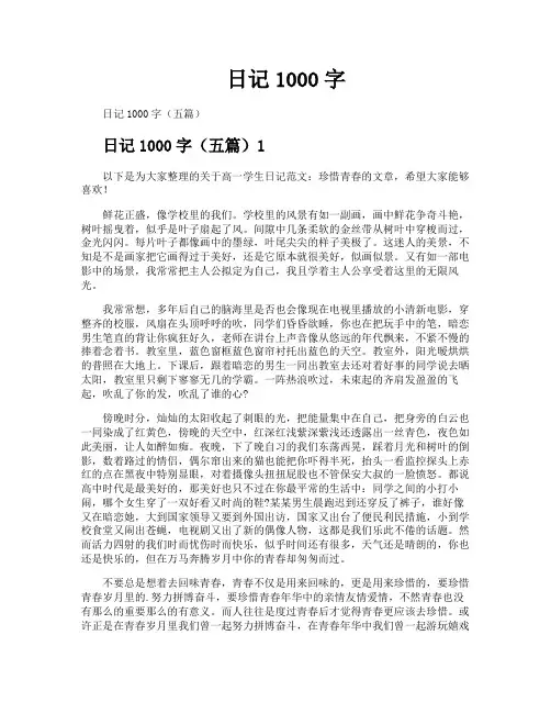日记1000字