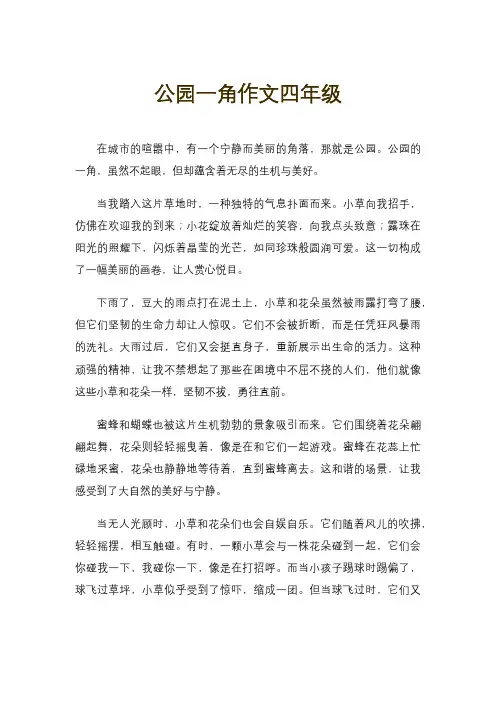 公园一角作文四年级