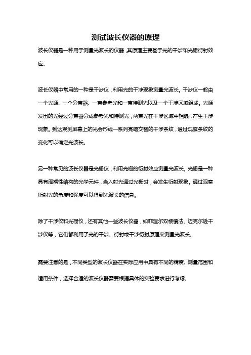 测试波长仪器的原理