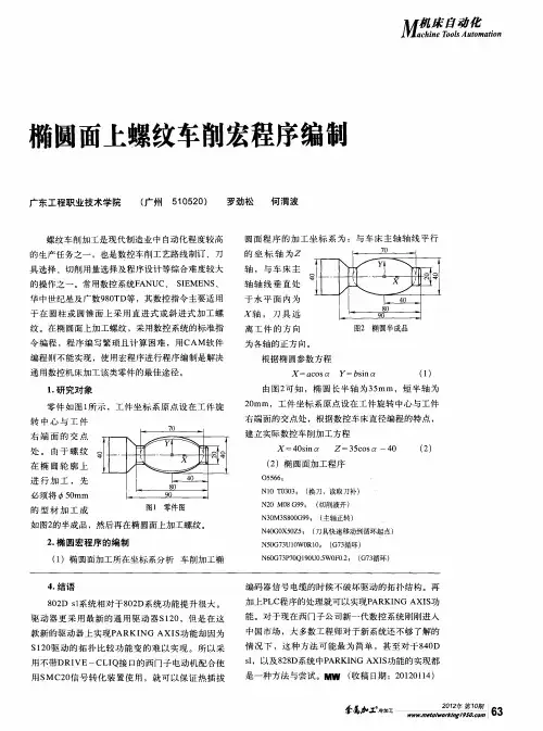 椭圆面上螺纹车削宏程序编制