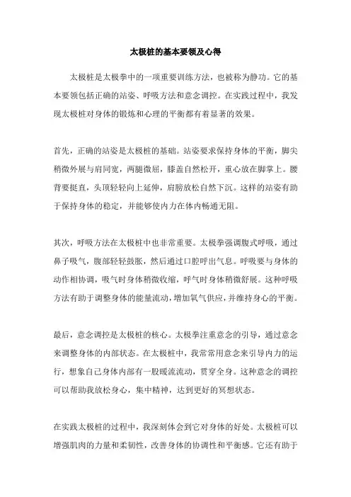 太极桩的基本要领及心得