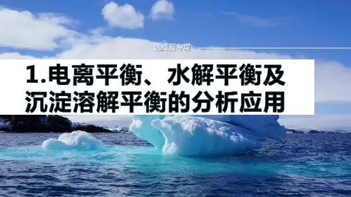 专题六选择题专攻1.电离平衡、水解平衡及沉淀溶解平衡的分析应用-2025届高考化学二轮复习课件
