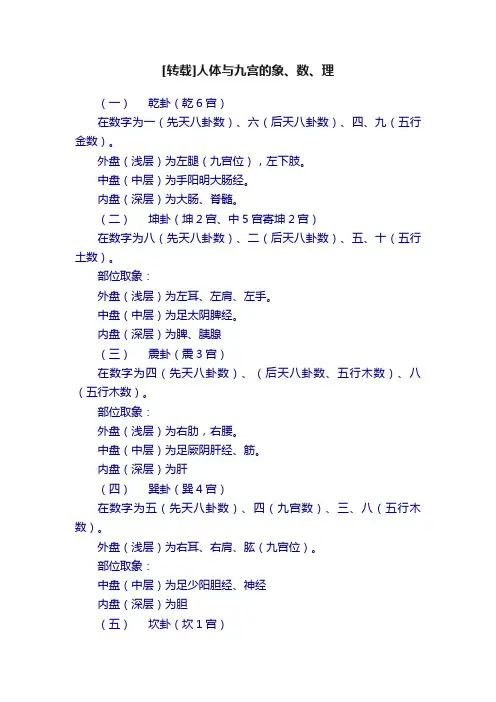[转载]人体与九宫的象、数、理