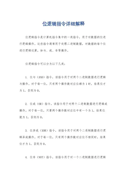 位逻辑指令详细解释